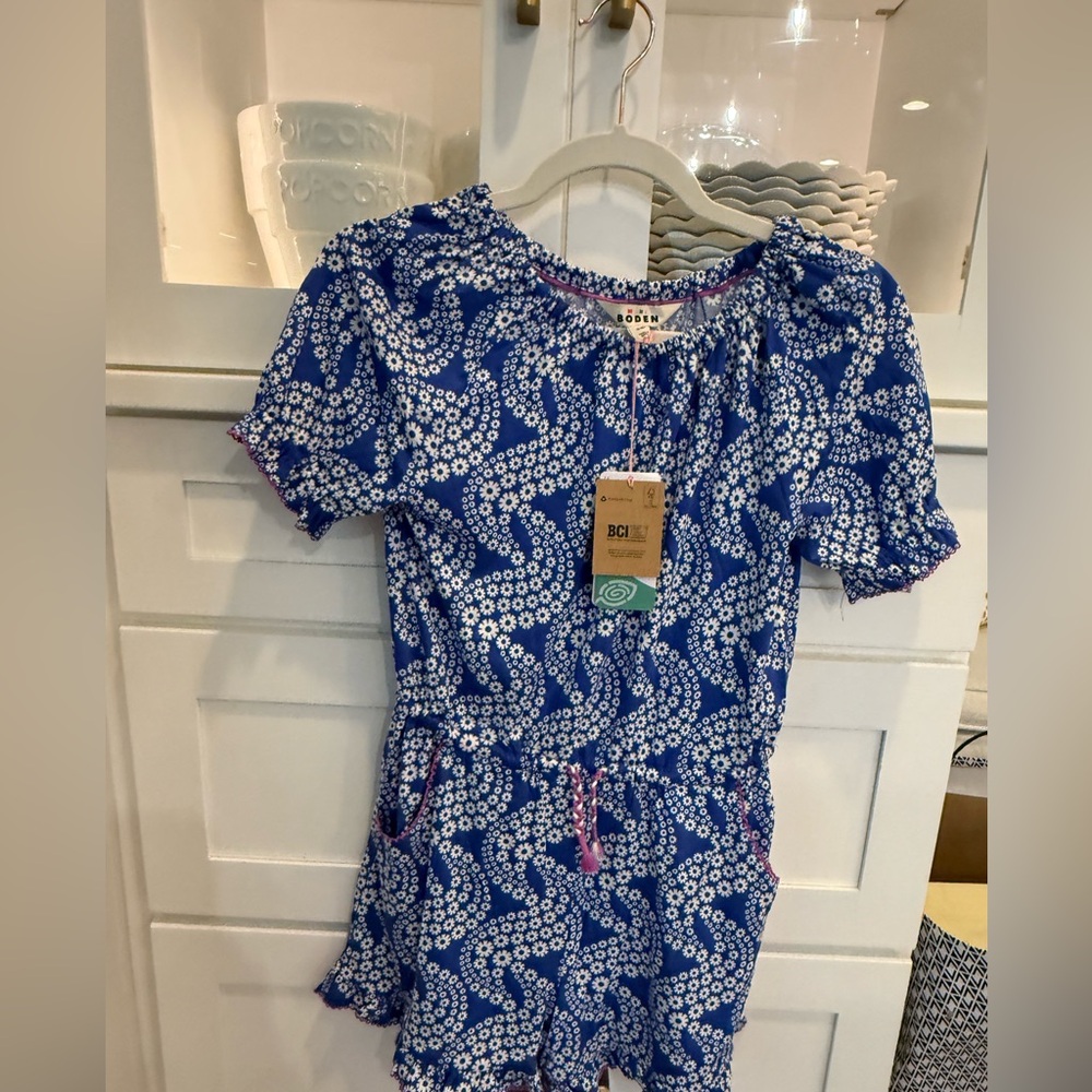 Mini Biden Blue Floral Romper - NWT